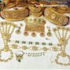 Gold Color Rajwadi Combo Set Jewelry with Baju, Hathphool and Sheeshpatti