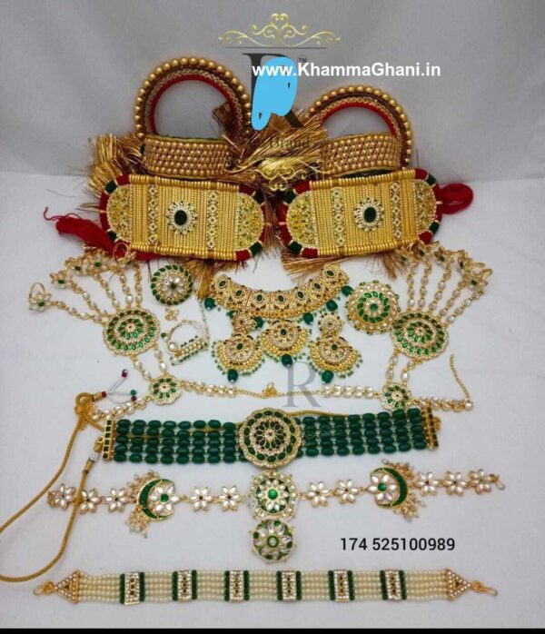 Heavy Rajputi Jewellery Set with Golden Necklace and Bajuband