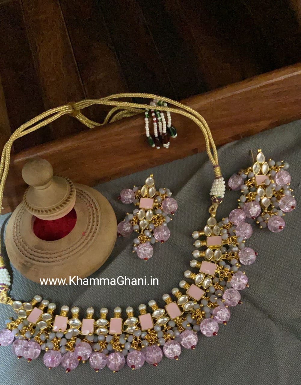 ahmedabadi kundan pink-jadau-necklace
