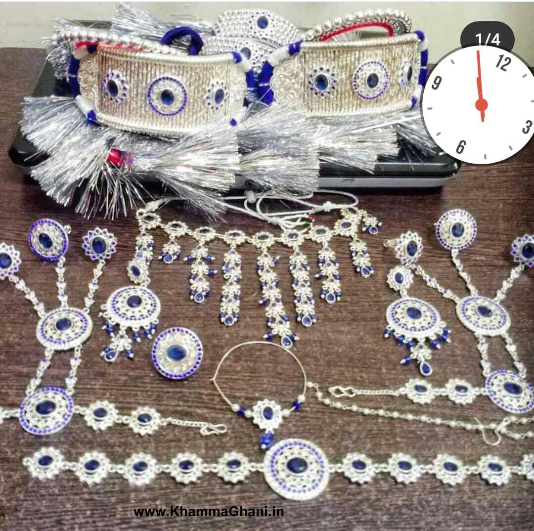 Silver color combo jewellery set