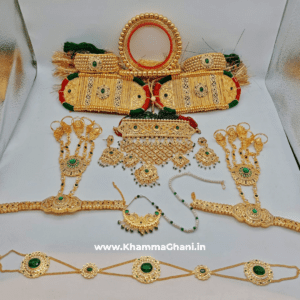 Rajputi Jewelry Set with Green Stone
