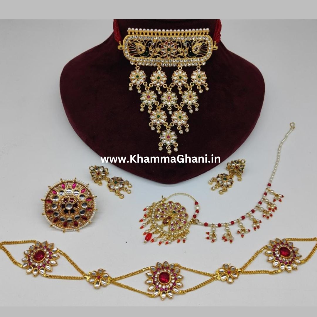 Kundan Rajputi Bridal Jewellery Combo Set