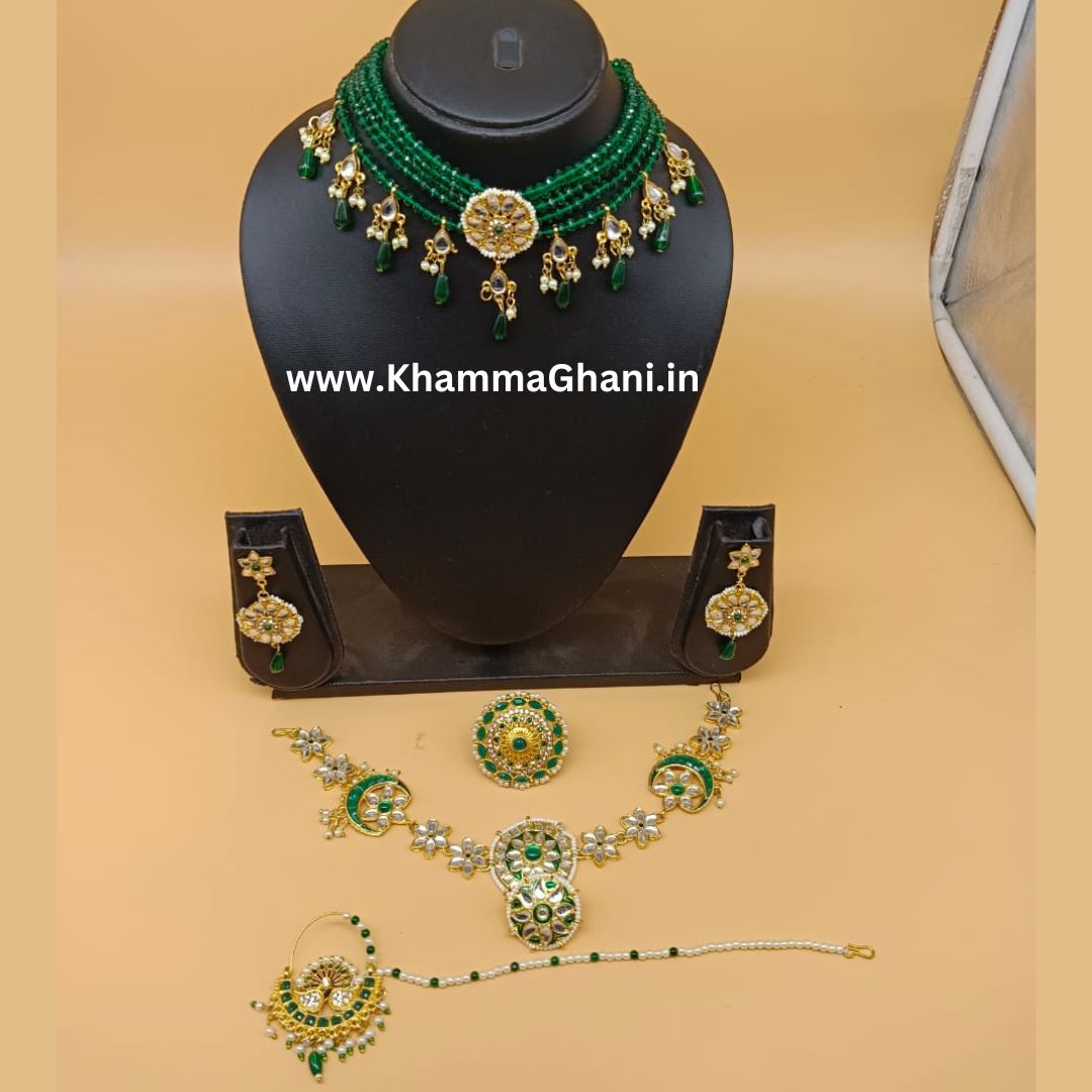 pearl necklace with matha patti design