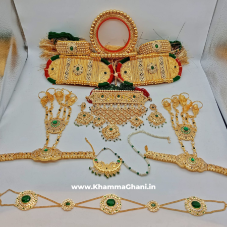 Rajputi Jewelry Set with Green Stone