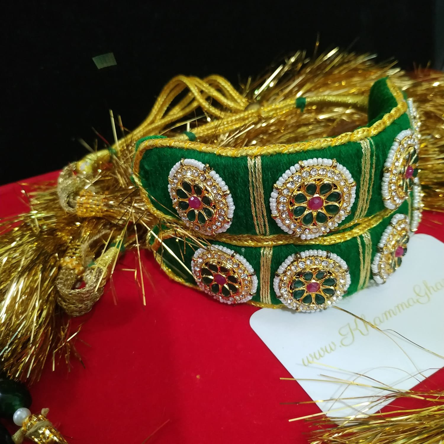 Rajasthani Bajuband Design In Green Color KhammaGhani Rajasthani Bajuband Design In Green Color KhammaGhani